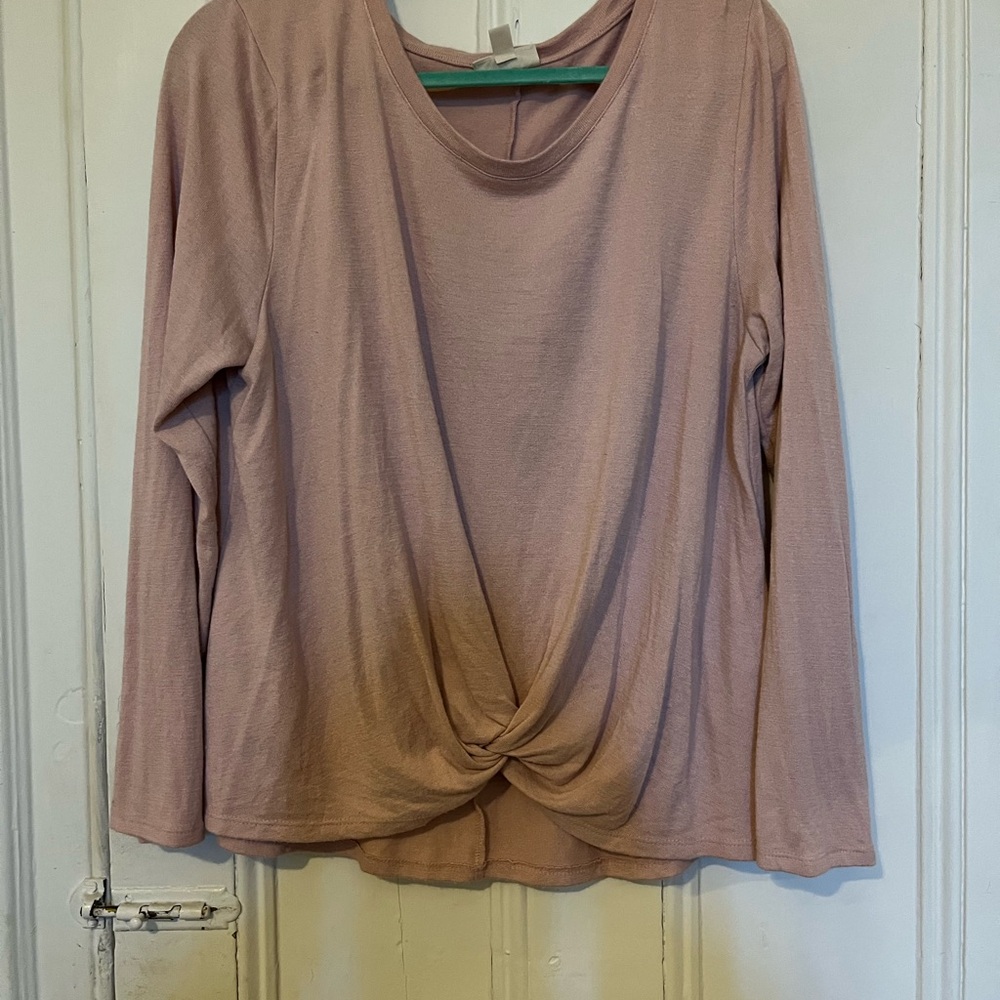 Style & Co. Women's Pink Long Sleeve Top